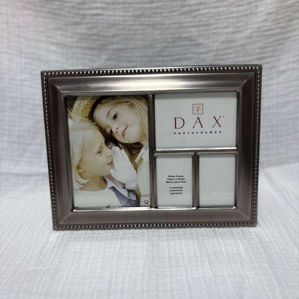 DAX Pewter Color-6.5" x 8.5" Easel or Hanging  Photo Frame -181079D w/4 Openings